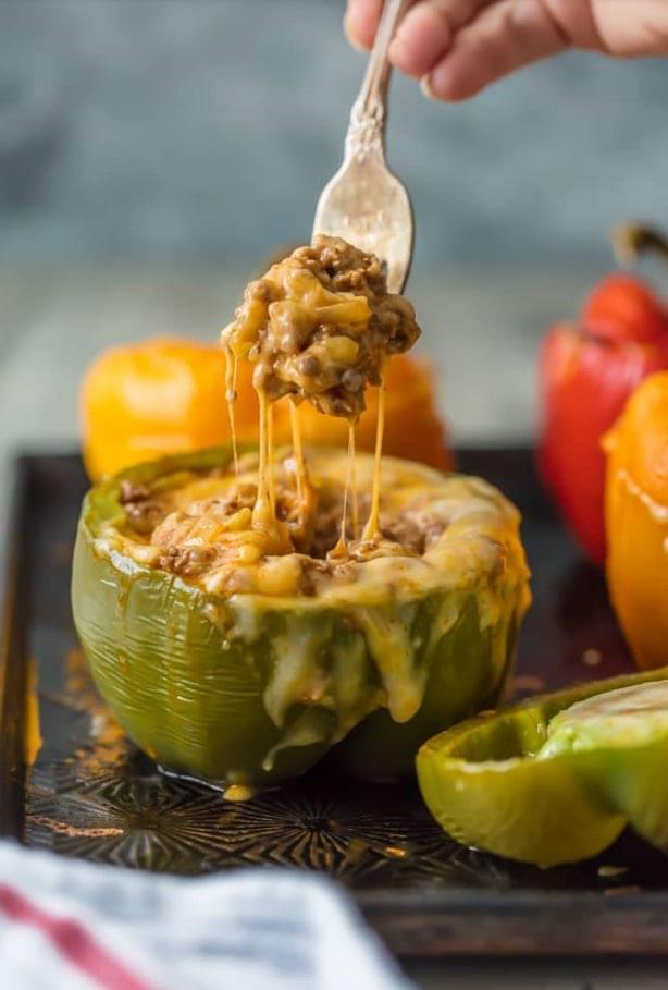 Cheesy Enchilada Stuffed Peppers