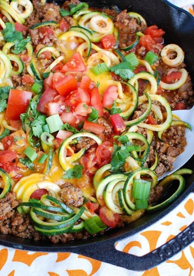 Mexican Beef and Zucchini Skillet