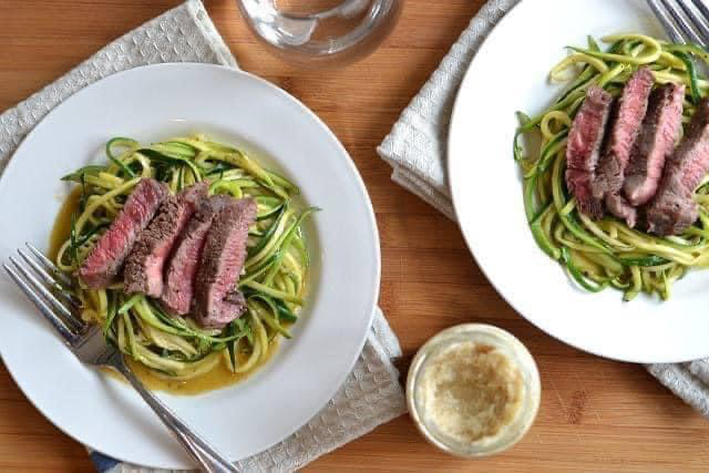 Steak and Zucchini Horseradish Alfredo