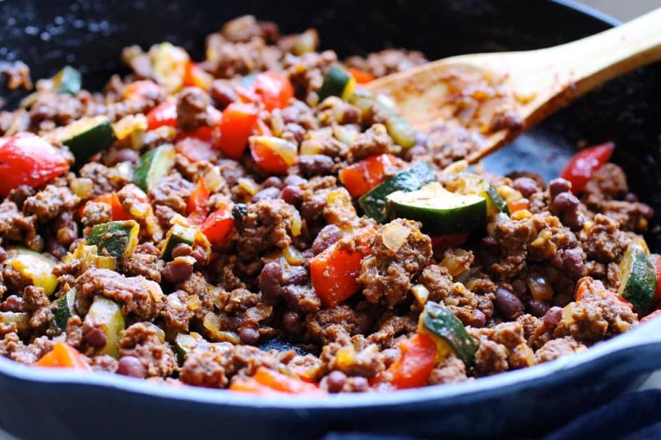 Taco Beef and Zucchini Skillet
