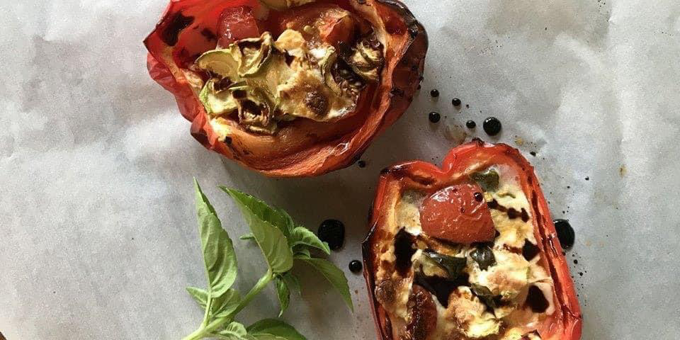 Caprese Chicken Stuffed Peppers