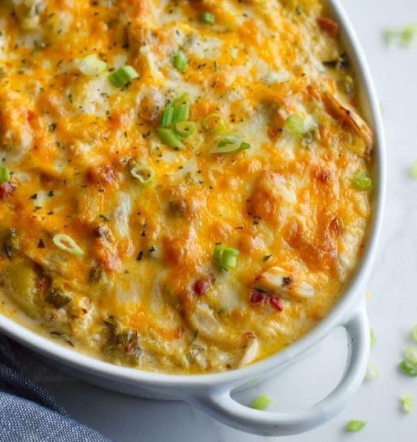 Cheesy Chicken Spaghetti Squash Casserole