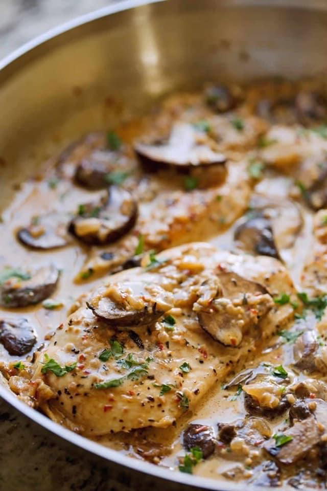 Chicken with Chipotle Mushroom Cream Sauce