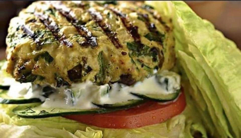 Greek Chicken Burgers with Tzatziki Sauce
