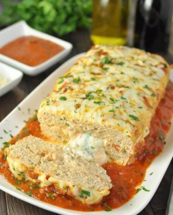 Stuffed Chicken Parmesan Meatloaf