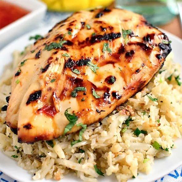 Sweet Chili Coconut-Lime Grilled Chicken with Coconut-Lime Cauliflower…