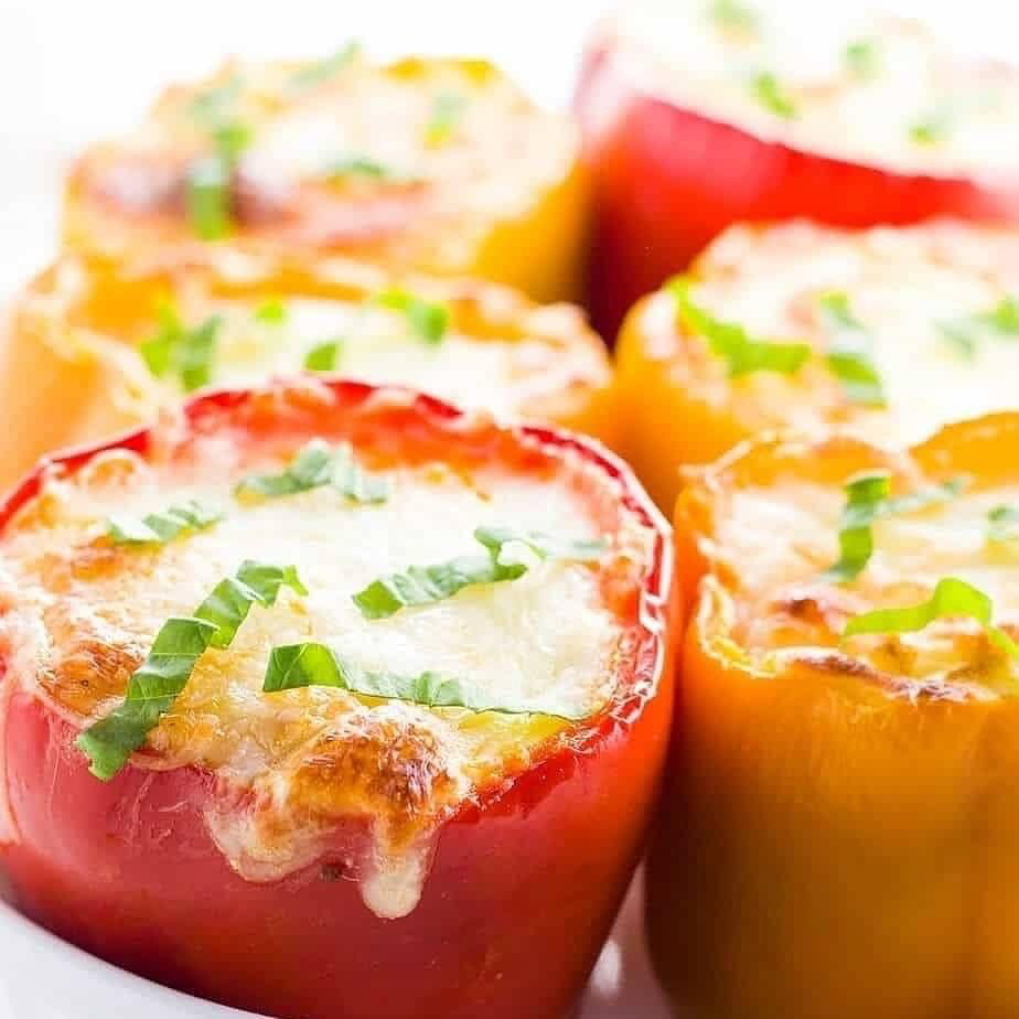 Jicama Tuna Salad Stuffed Peppers