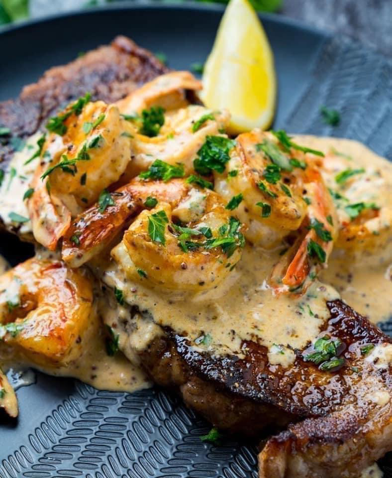 Surf & Turf in Creamy Cajun Sauce