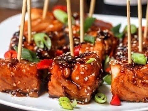 Teriyaki Salmon Bites