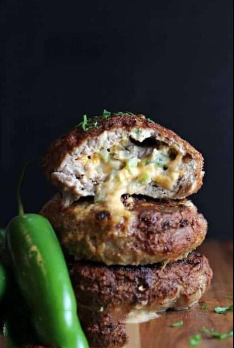 Jalapeno Cheddar Turkey Burgers