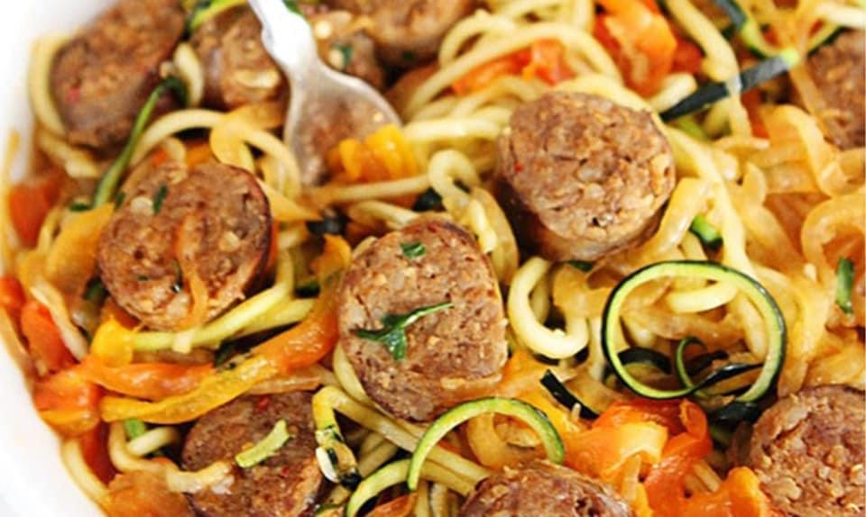 Zucchini Noodles and Turkey Sausage!!