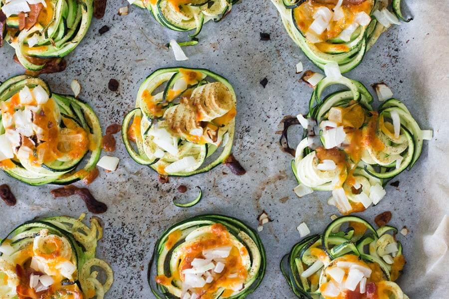 Zucchini Spinach Nests