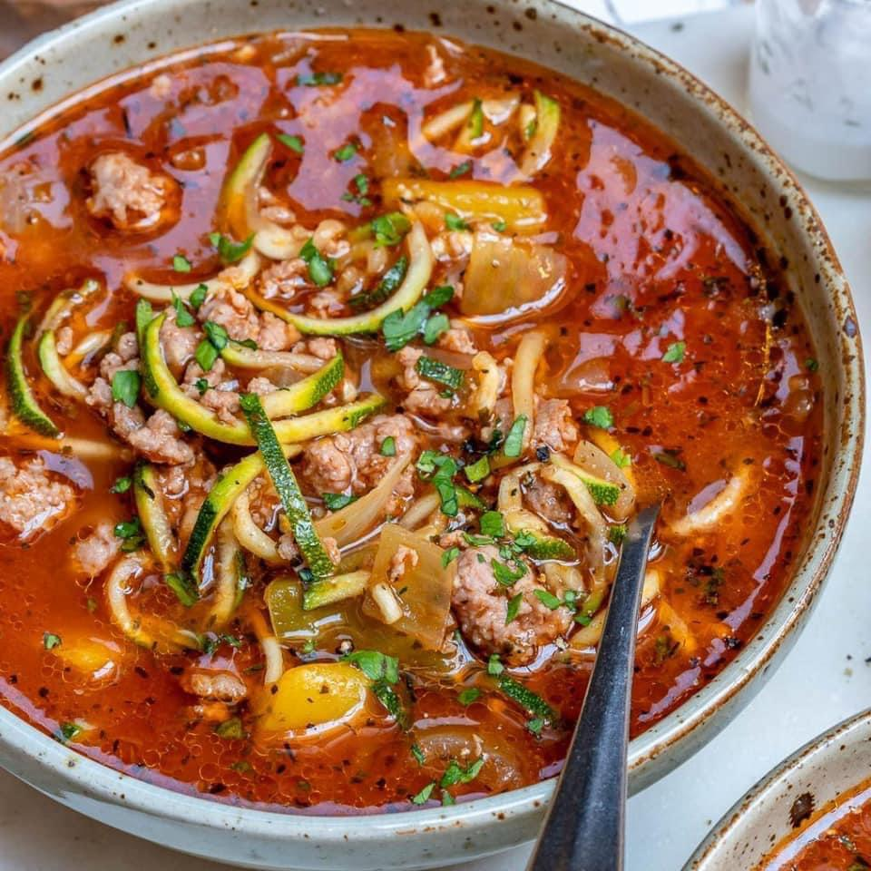Zucchini Noodle Lasagna Soup
